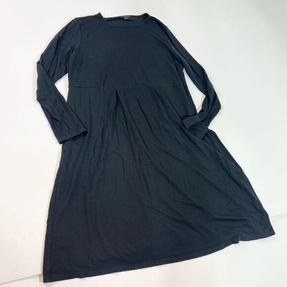 J.Jill Wearever Collection Mini Dress Womens Medium Black Long Sleeve Tunic Knit - Picture 1 of 8